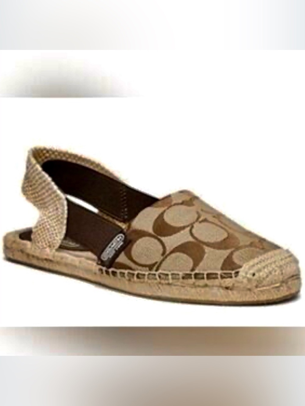 Coach Signature Canvas Espadrille Slingbacks in Brown/Tan
